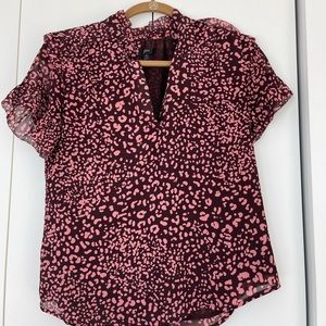 J. Crew Pink Cheetah Blouse XS